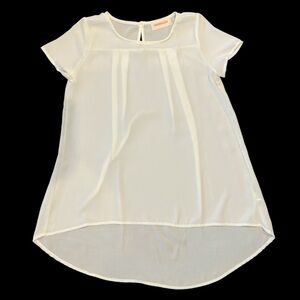 New Modage Women’s Large Sheer Ivory Pull Over Blouse